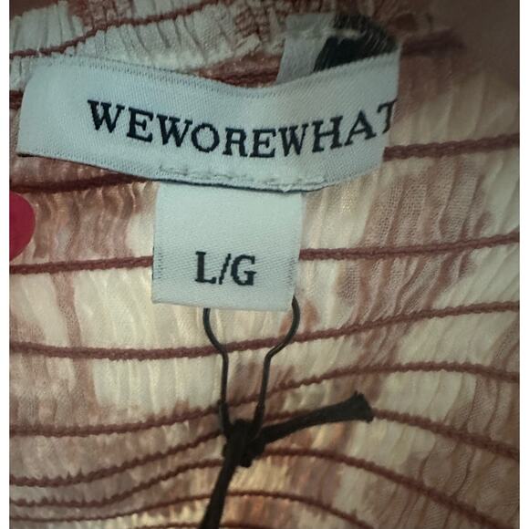WeWoreWhat Coco Crop Top Terracotta ballon puff sleeve Size Large NWT - Picture 7 of 9